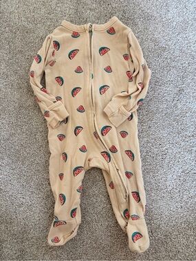 Old Navy Beige Watermelon Print Footed One-Piece